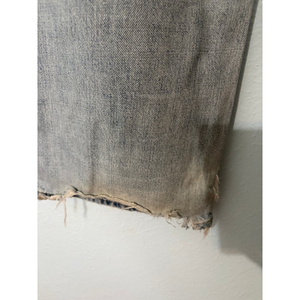 Pistola Nell Relaxed Straight Jeans 24 Light Wash Distressed Raw Hem Designer - Picture 9 of 10
